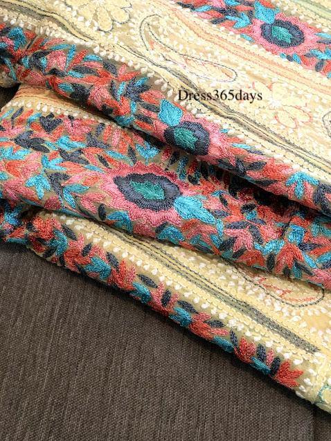Multicolour Lucknowi Chikankari Anarkali Suit - Dress365days