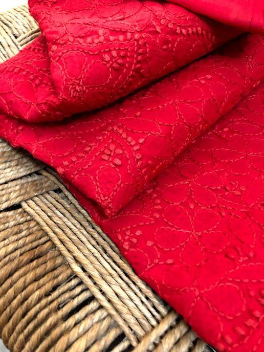 Cotton Chikankari Kurti Fabric