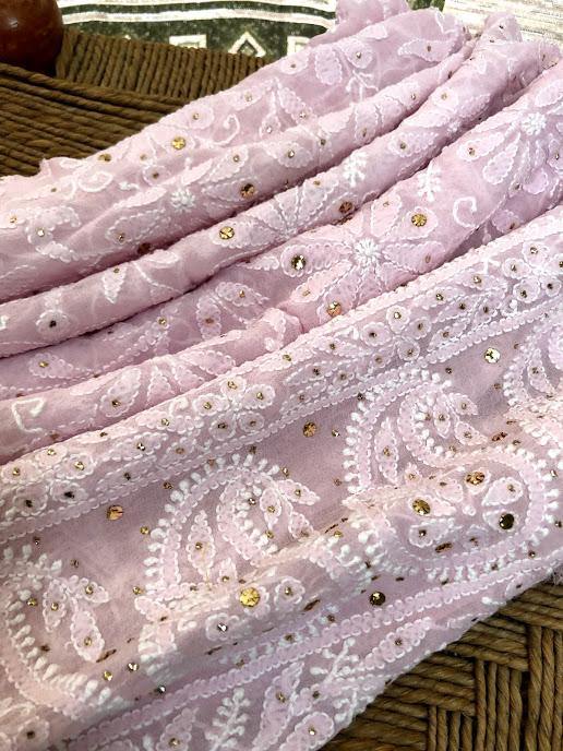 Mukaish Lucknowi Chikankari Dupatta - Dress365days