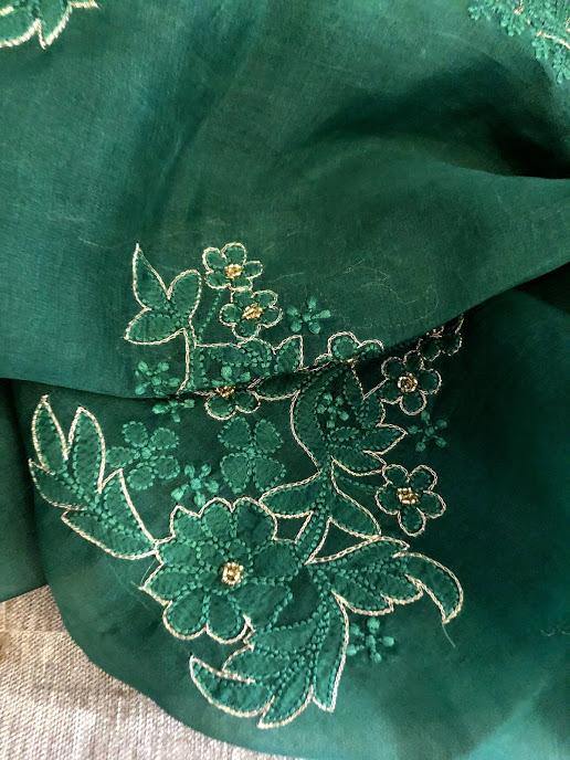 Organza Beads and Mukaish Chikankari Suit - Dress365days