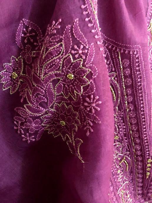 Organza Beads Aari Zari Suit - Dress365days