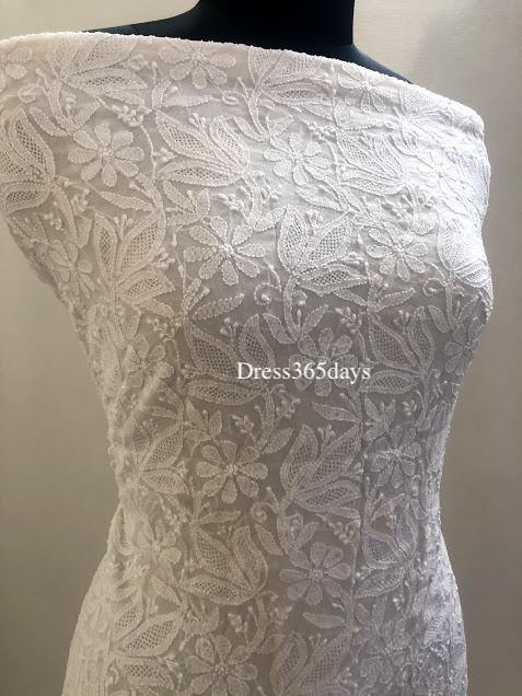 Ivory hand Jaali Chikankari Suit - Dress365days