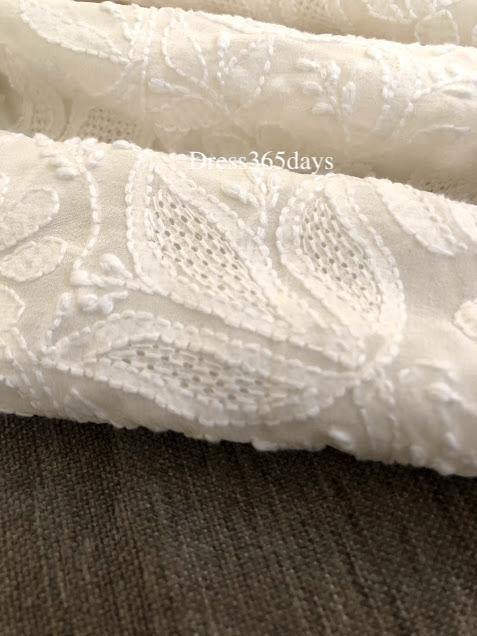 Ivory hand Jaali Chikankari Suit - Dress365days
