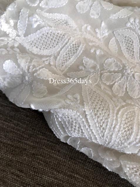Ivory hand Jaali Chikankari Suit - Dress365days