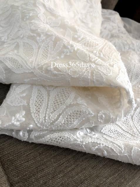 Ivory hand Jaali Chikankari Suit - Dress365days