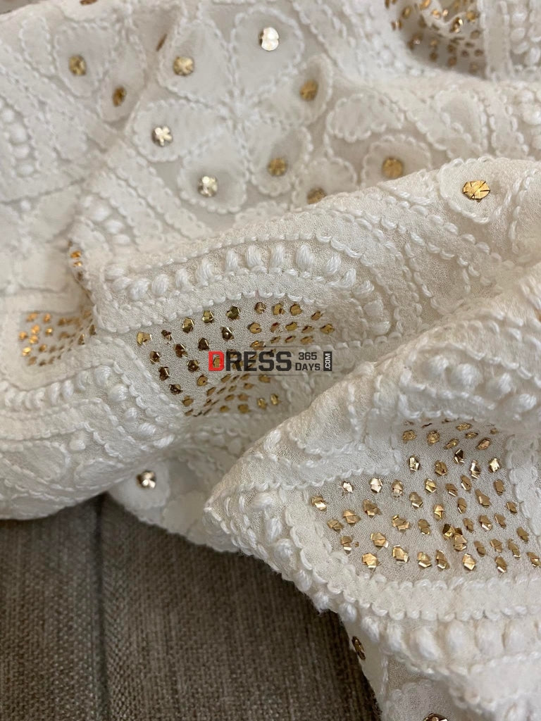 All Over Front And Back Chikankari Mukaish Kurta Dupatta Suits