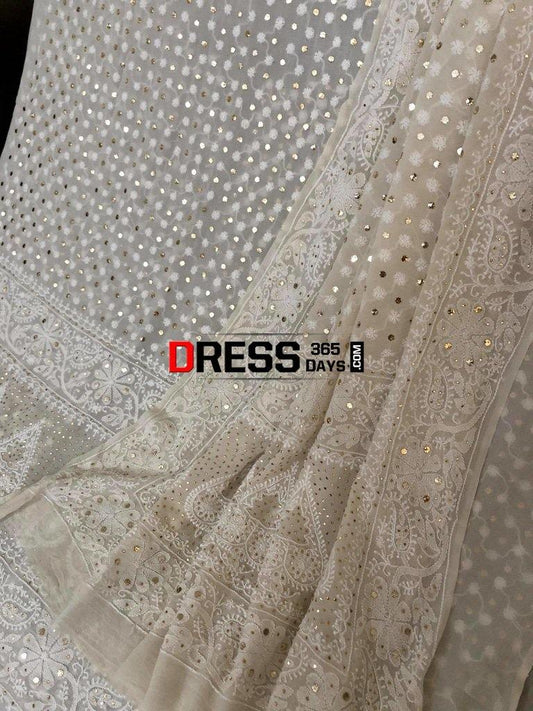 All Over Front And Back Chikankari Suit With Embroidered Dupatta Suits