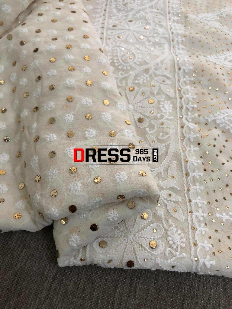 All Over Front And Back Chikankari Suit With Embroidered Dupatta Suits