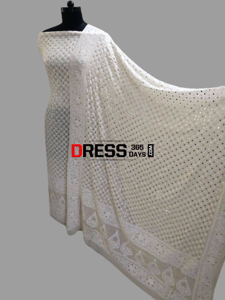 All Over Front And Back Chikankari Suit With Embroidered Dupatta Suits