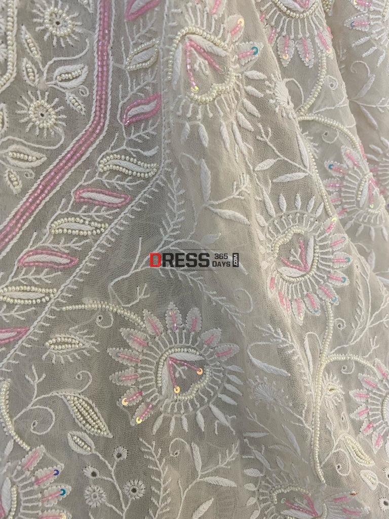 All Over Front Back Fine Chikankari Pearl Suit Suits