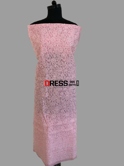 All Over Jaal Work Chanderi Chikankari Kurti Fabric - Dress365days