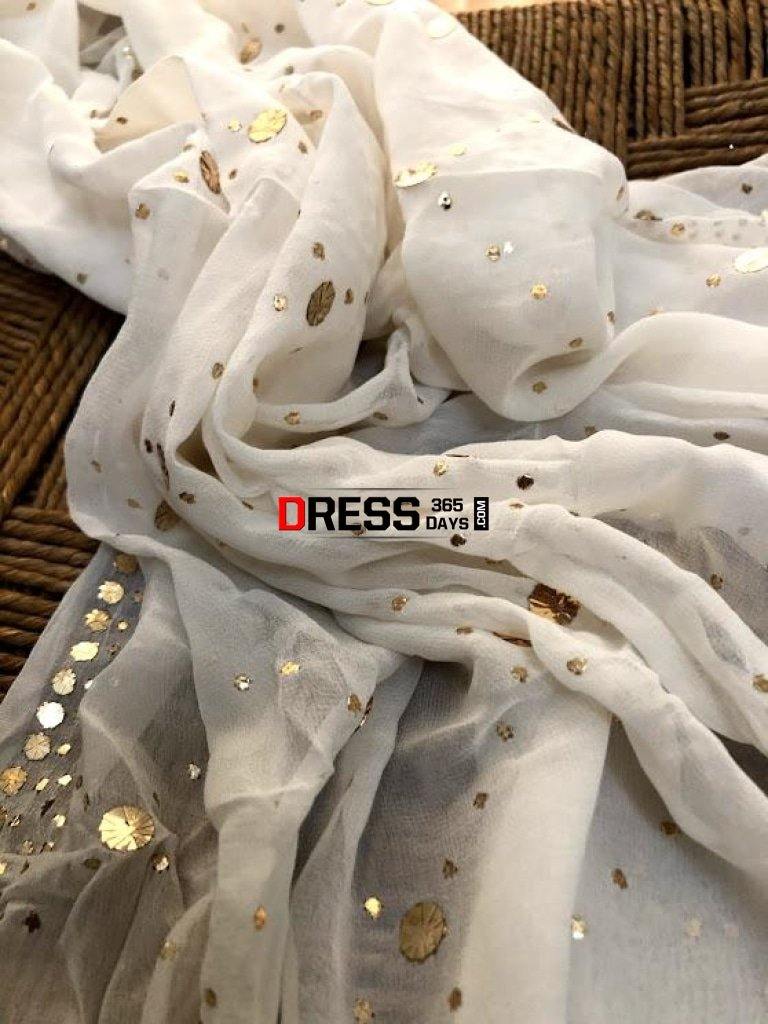 All Over Mukaish Dupatta Chikankari
