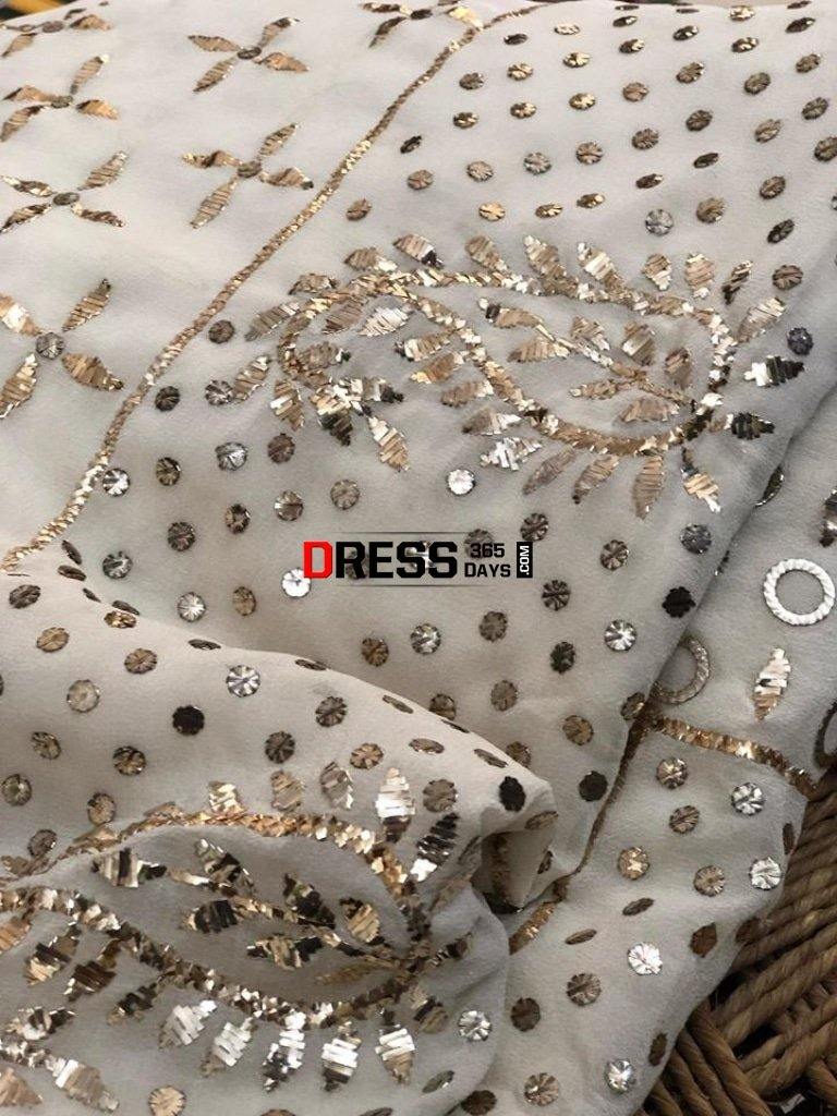 All Over Mukaish Saree Chikankari