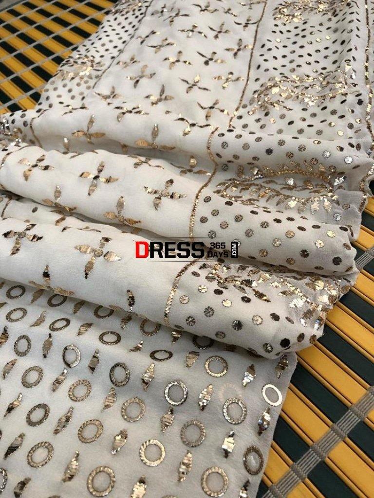 All Over Mukaish Saree Chikankari