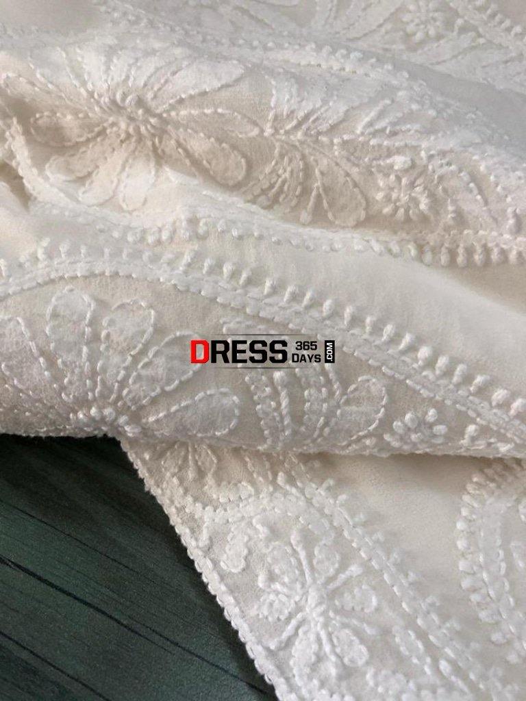 All Over Work Lucknow Chikan Saree Chikankari