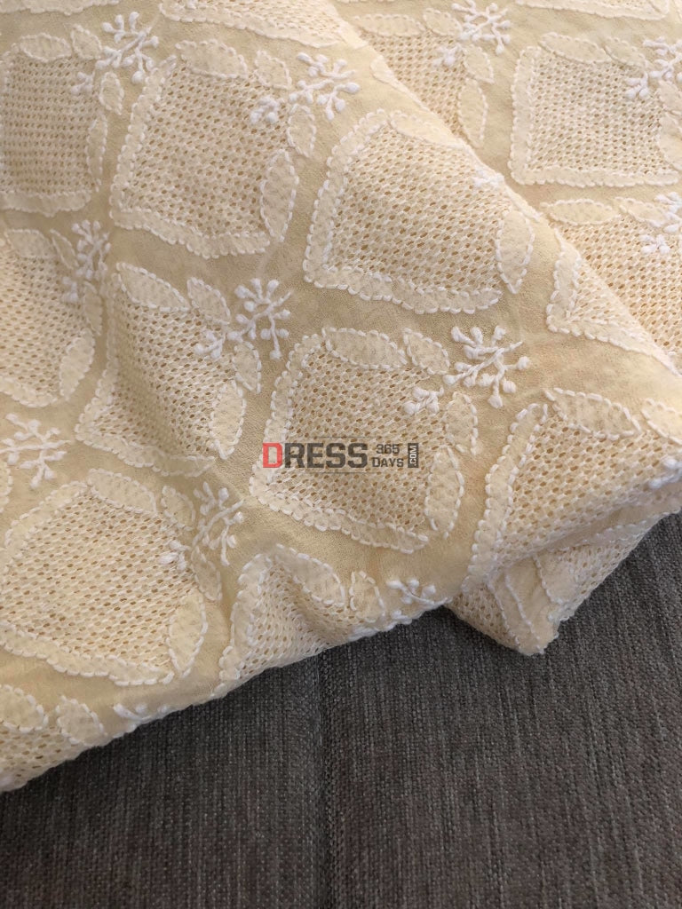 Beige Jaali Work Chikankari Lehenga Set