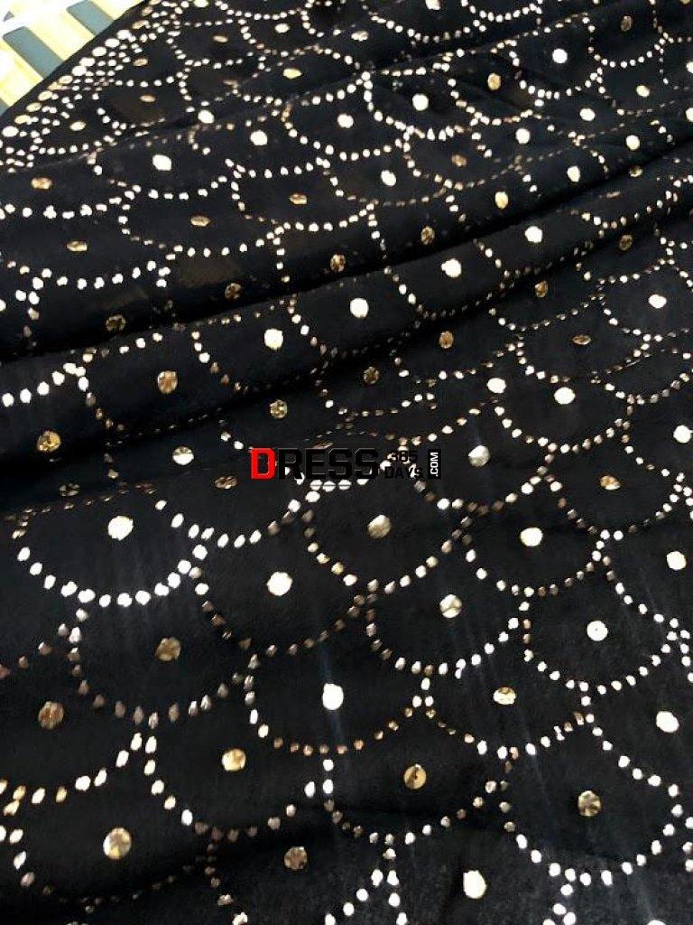 Black All Over Mukaish Dupatta Chikankari