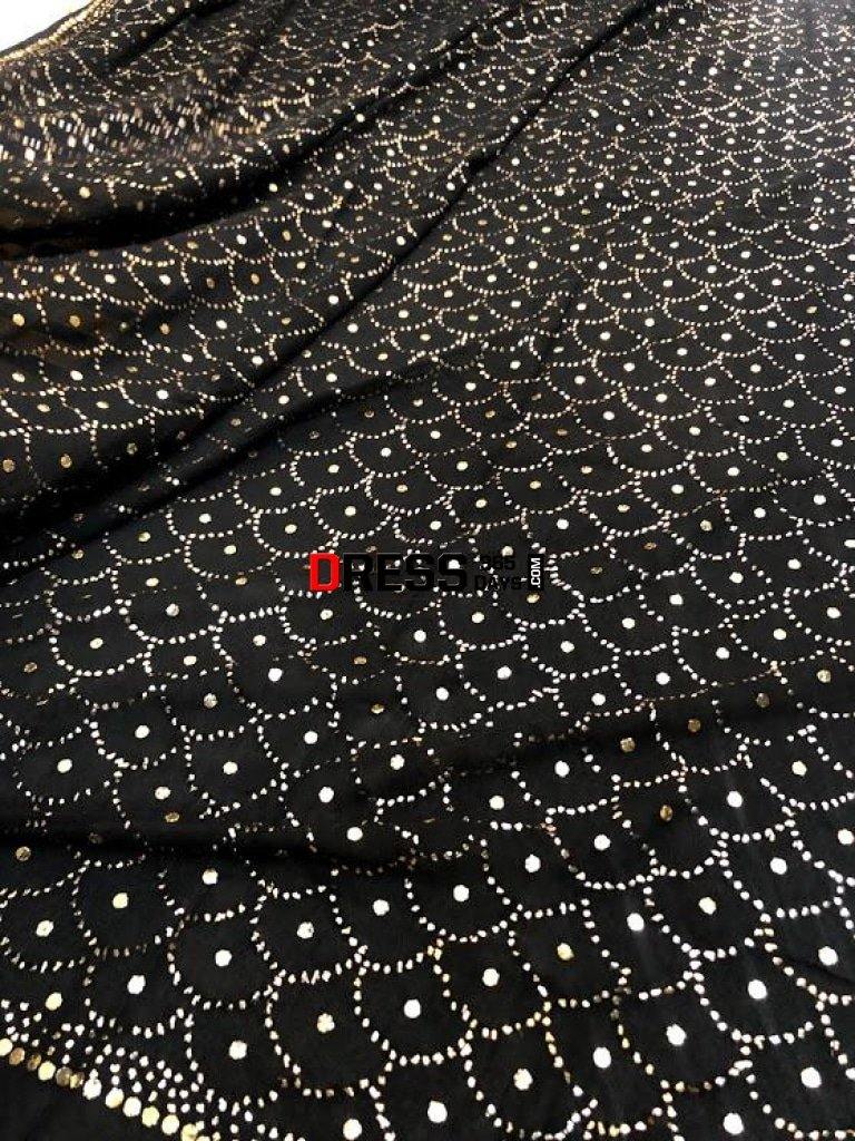 Black All Over Mukaish Dupatta Chikankari