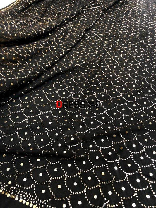 Black All Over Mukaish Dupatta Chikankari