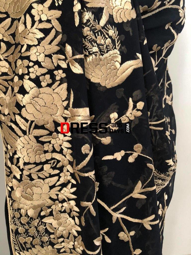 Parsi Gara Gold and Black Saree