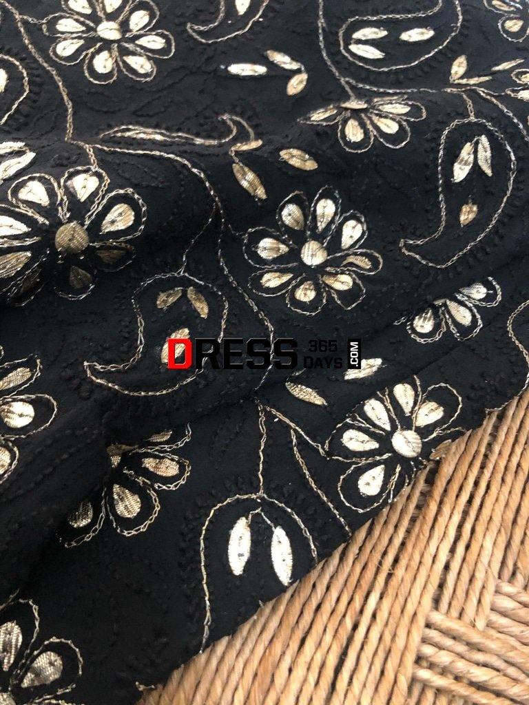 Black Gota Patti Chikankari Dupatta