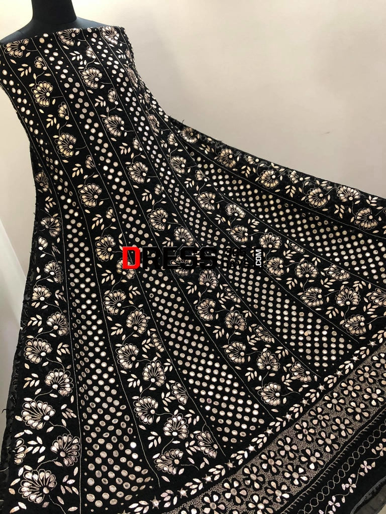 Black Mirror & Gota Patti Chikankari Anarkali Suit