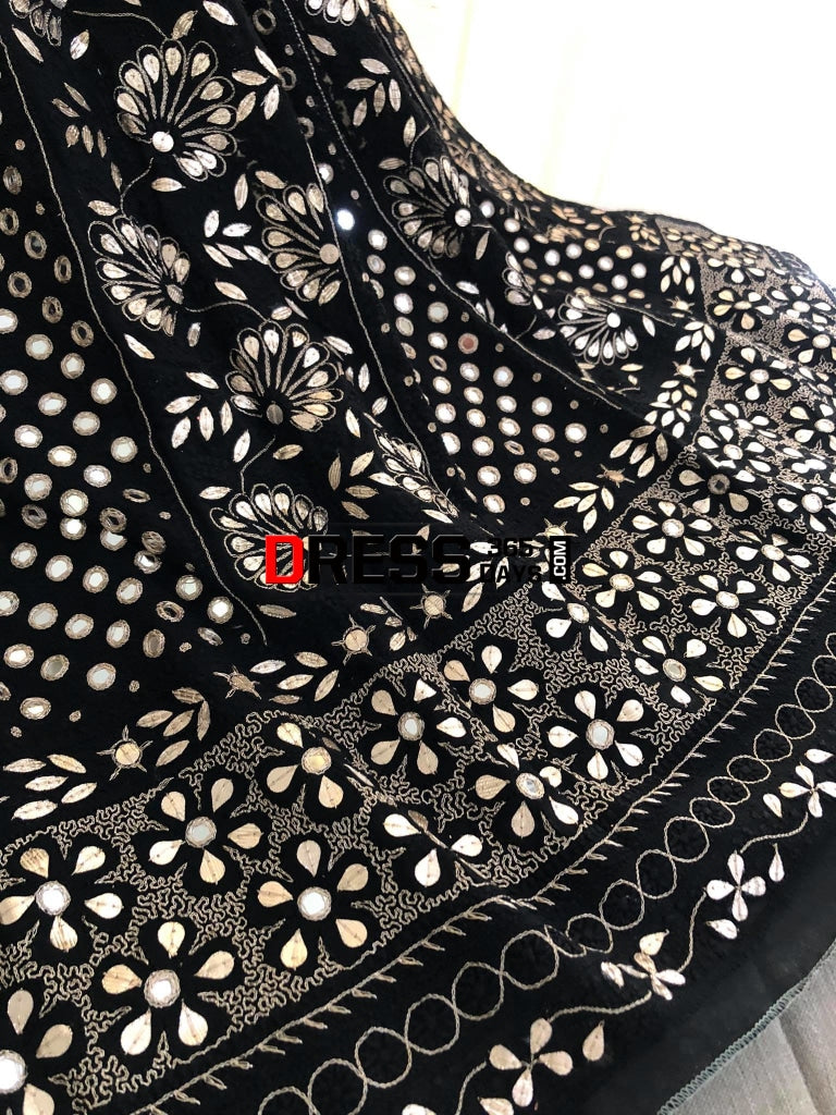 Black Mirror & Gota Patti Chikankari Anarkali Suit