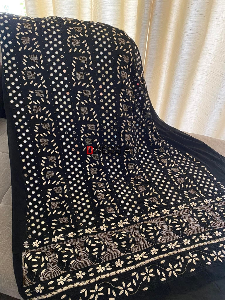 Black Mirror & Gota Patti Lucknowi Chikankari Suit Suits