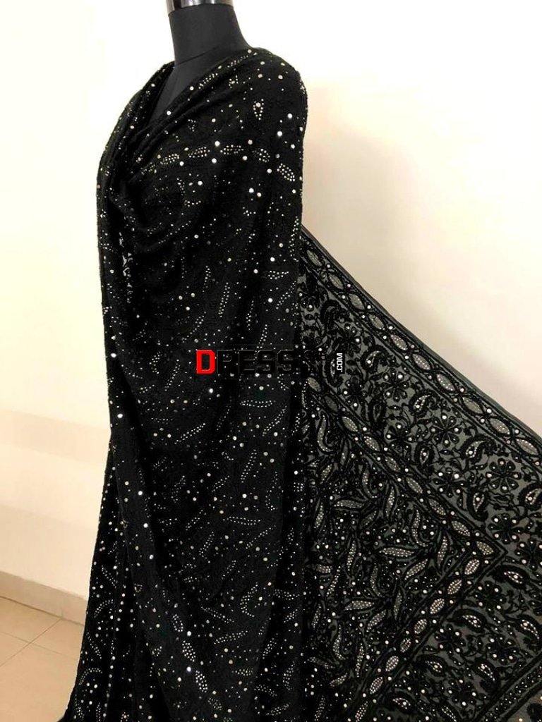 Black Mukaish Chikankari Lehenga Set