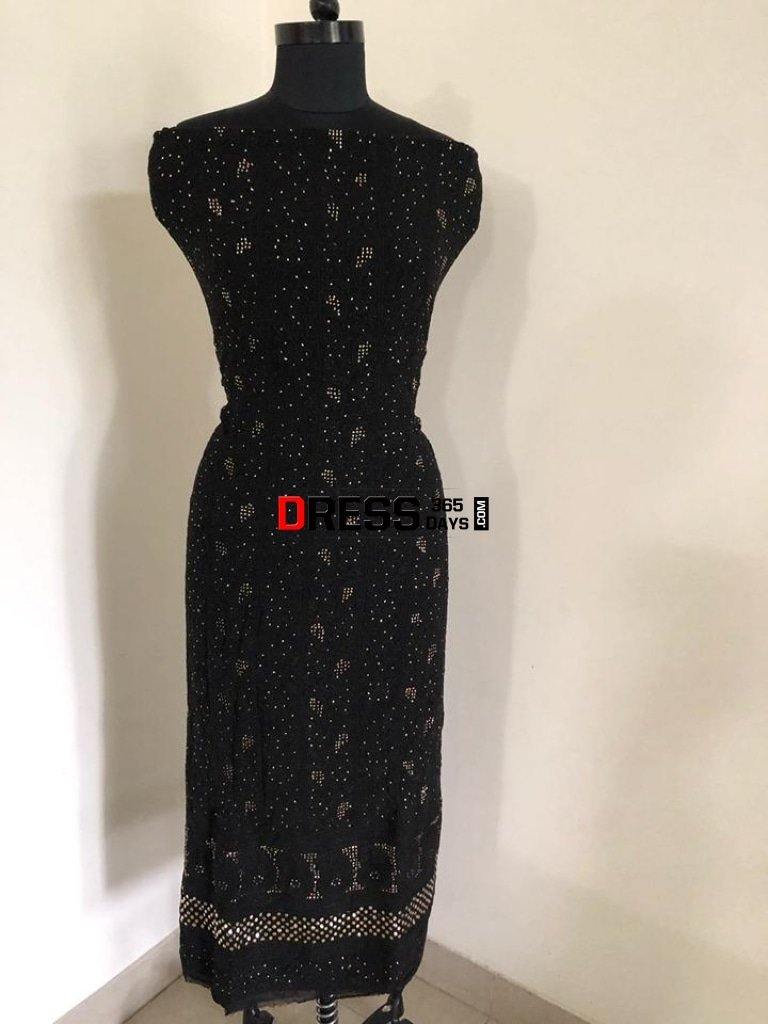 Black Mukaish Chikankari Suit Suits