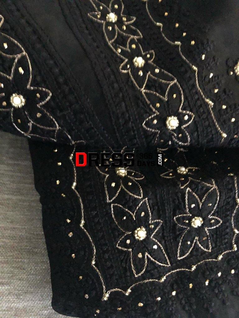 Black Organza Beads Chikankari Suit With Heavy Banarasi Dupatta Suits