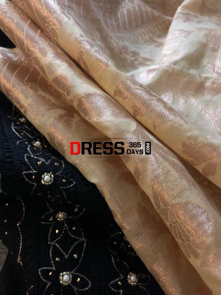 Black Organza Beads Chikankari Suit With Heavy Banarasi Dupatta Suits
