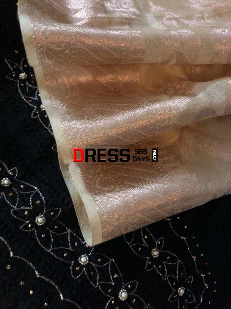 Black Organza Beads Chikankari Suit With Heavy Banarasi Dupatta Suits