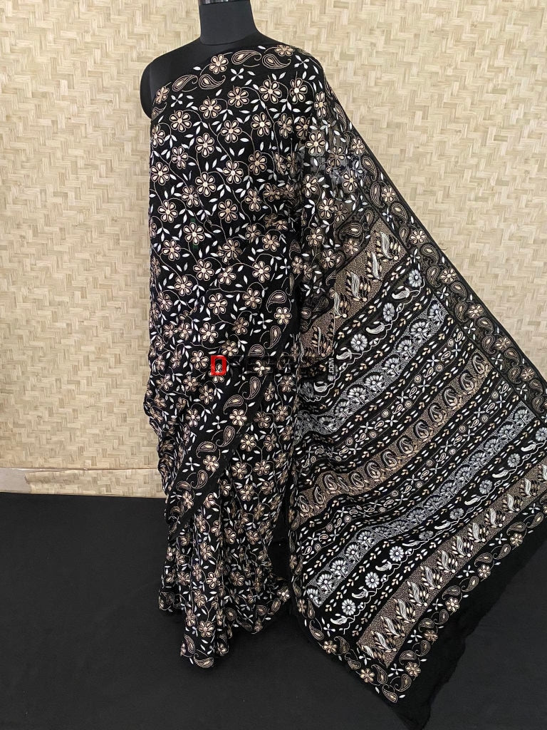 Black Pearl & Gota Patti Chikankari Saree