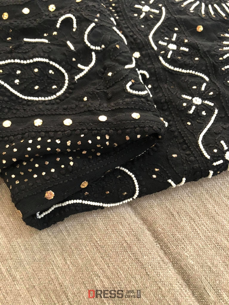 Black Pearl & Kamdani Chikankari Anarkali Suit