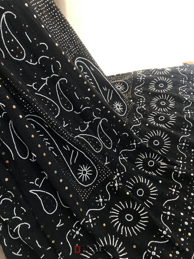 Black Pearl & Kamdani Chikankari Anarkali Suit