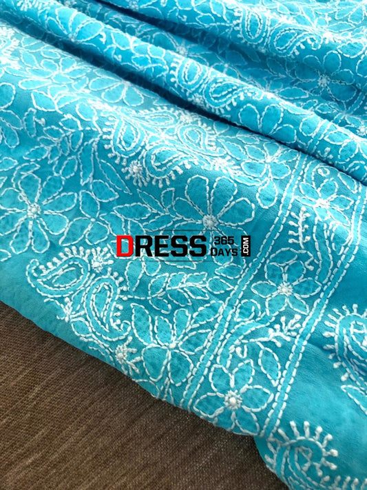 Blue Lucknowi Chikankari Suit Suits