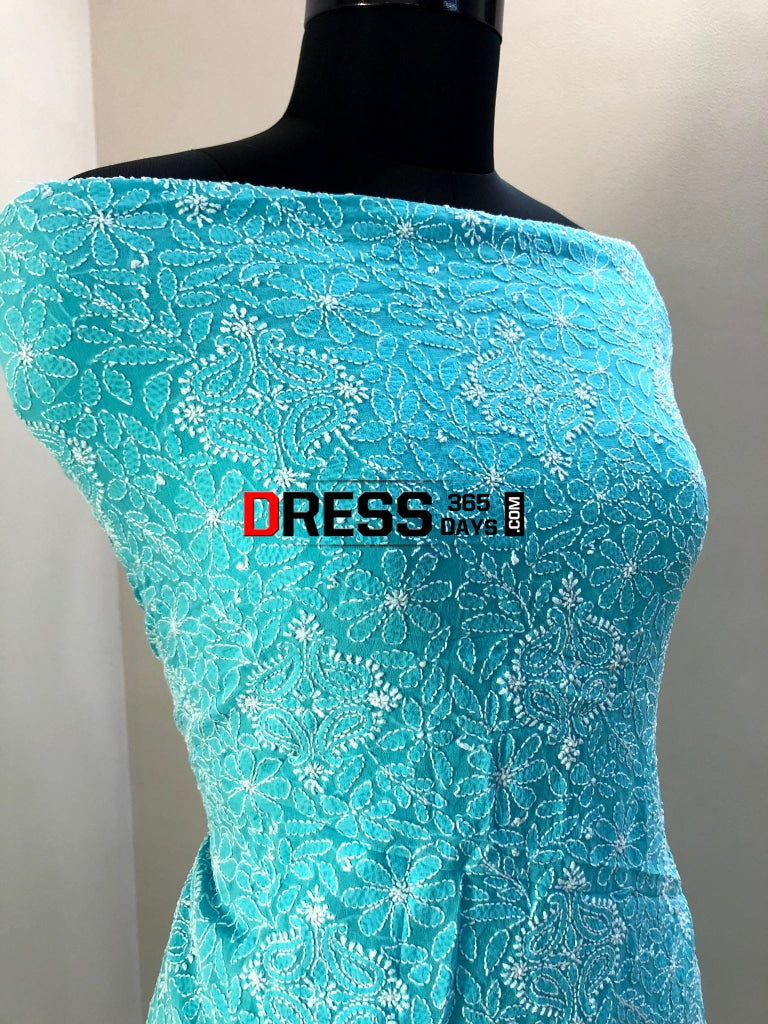 Blue Lucknowi Chikankari Suit Suits