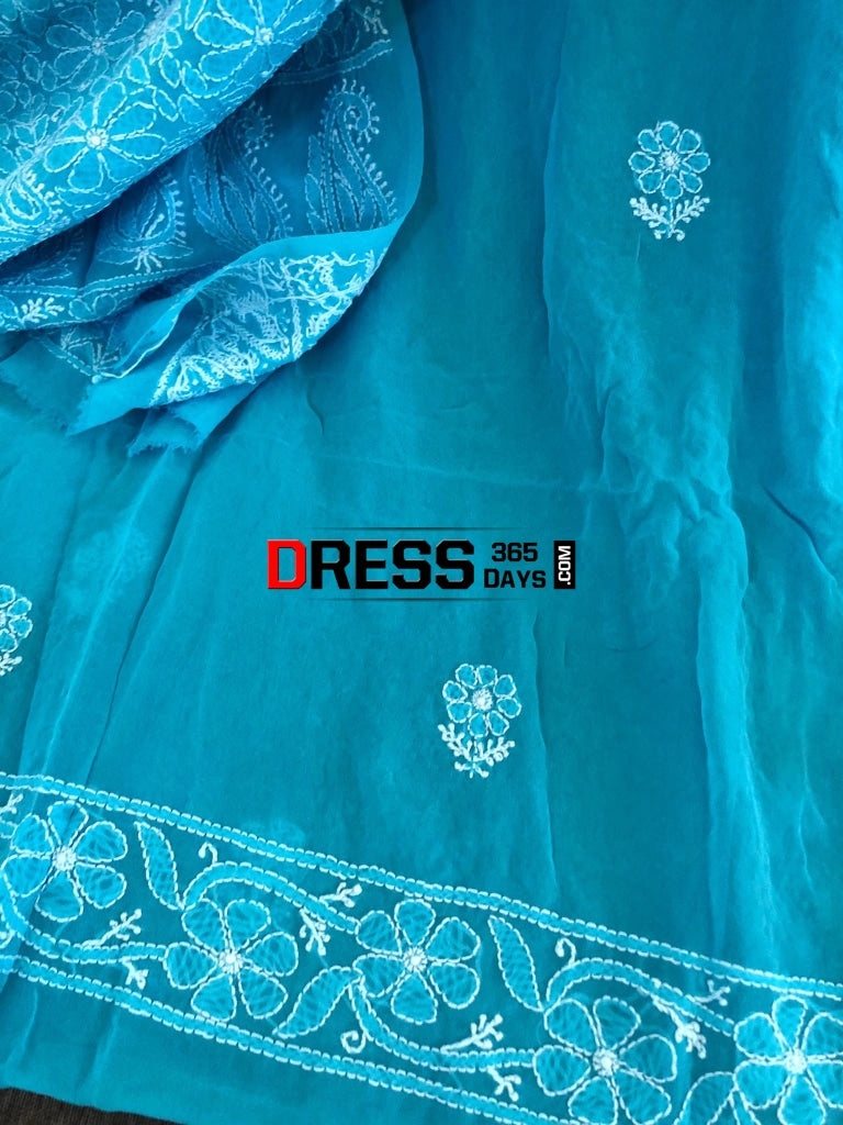 Blue Lucknowi Chikankari Suit Suits
