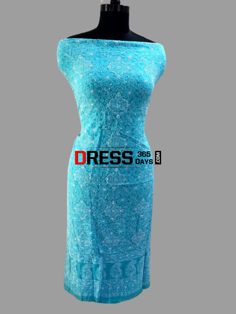 Blue Lucknowi Chikankari Suit Suits