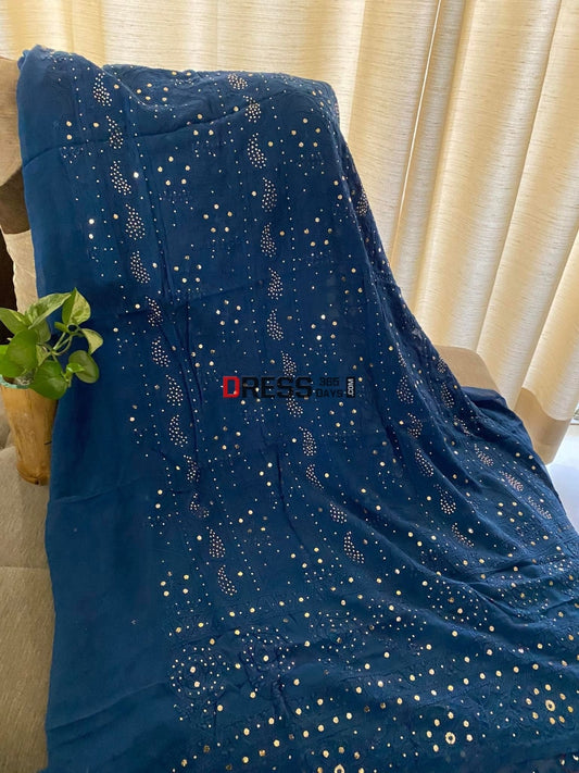 Blue Mukaish Chikankari Suit Suits