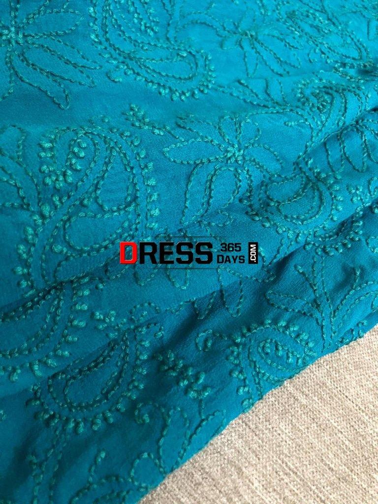 Bottle Green Lucknow Chikankari Dupatta