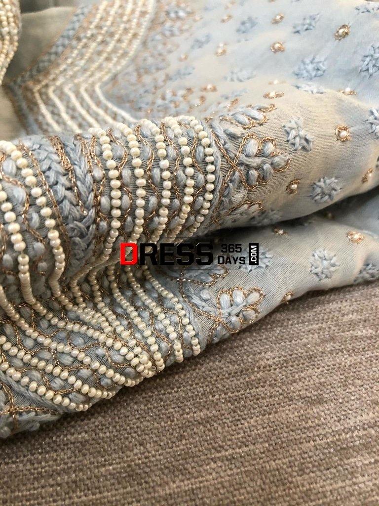Chanderi Beads Aari Zari Chikankari Suit Suits