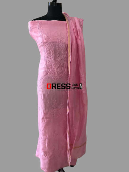 Chanderi Mukaish Chikankari Suit - Dress365days