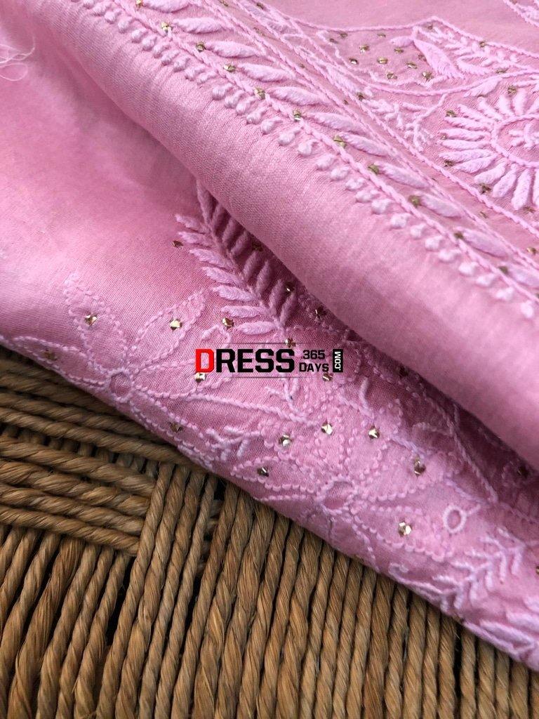 Chanderi Mukaish Chikankari Suit Suits