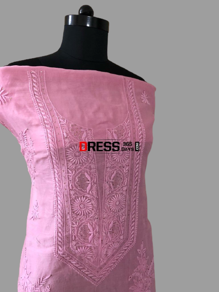 Chanderi Mukaish Chikankari Suit - Dress365days