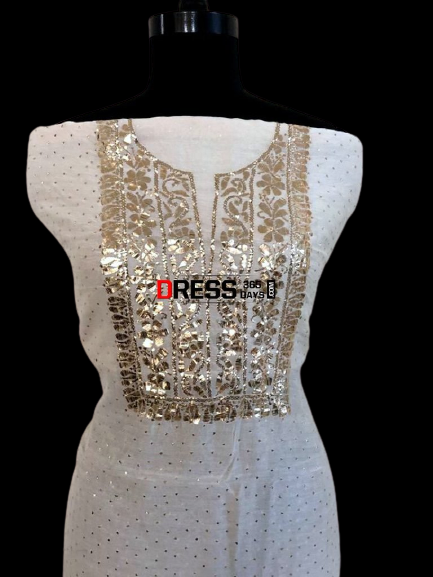 Chanderi Silk Mukaish Kurta Dupatta - Dress365days