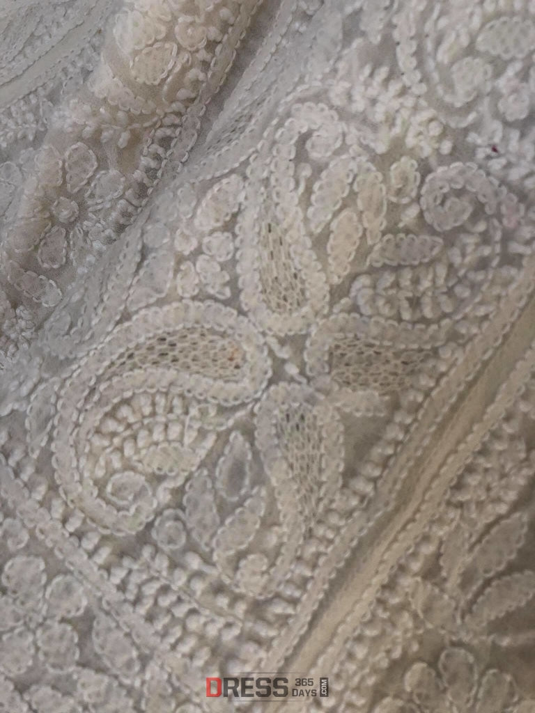 Chikankari Anarkali With Hand Jaali Work