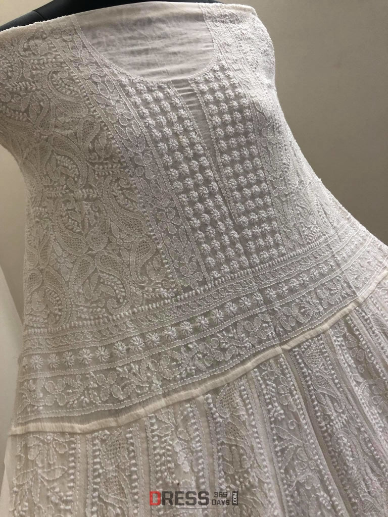 Chikankari Anarkali With Hand Jaali Work