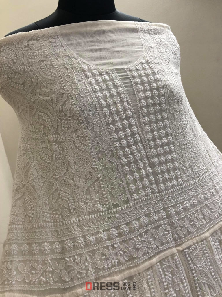 Chikankari Anarkali With Hand Jaali Work